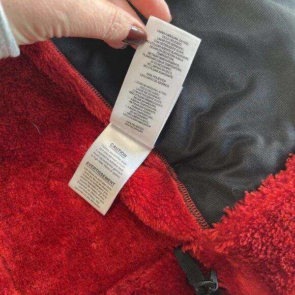 Mountain Hardwear Orange Faux Fur Fleece Jacket Hooded Full Zip Womens Size M - Picture 12 of 16